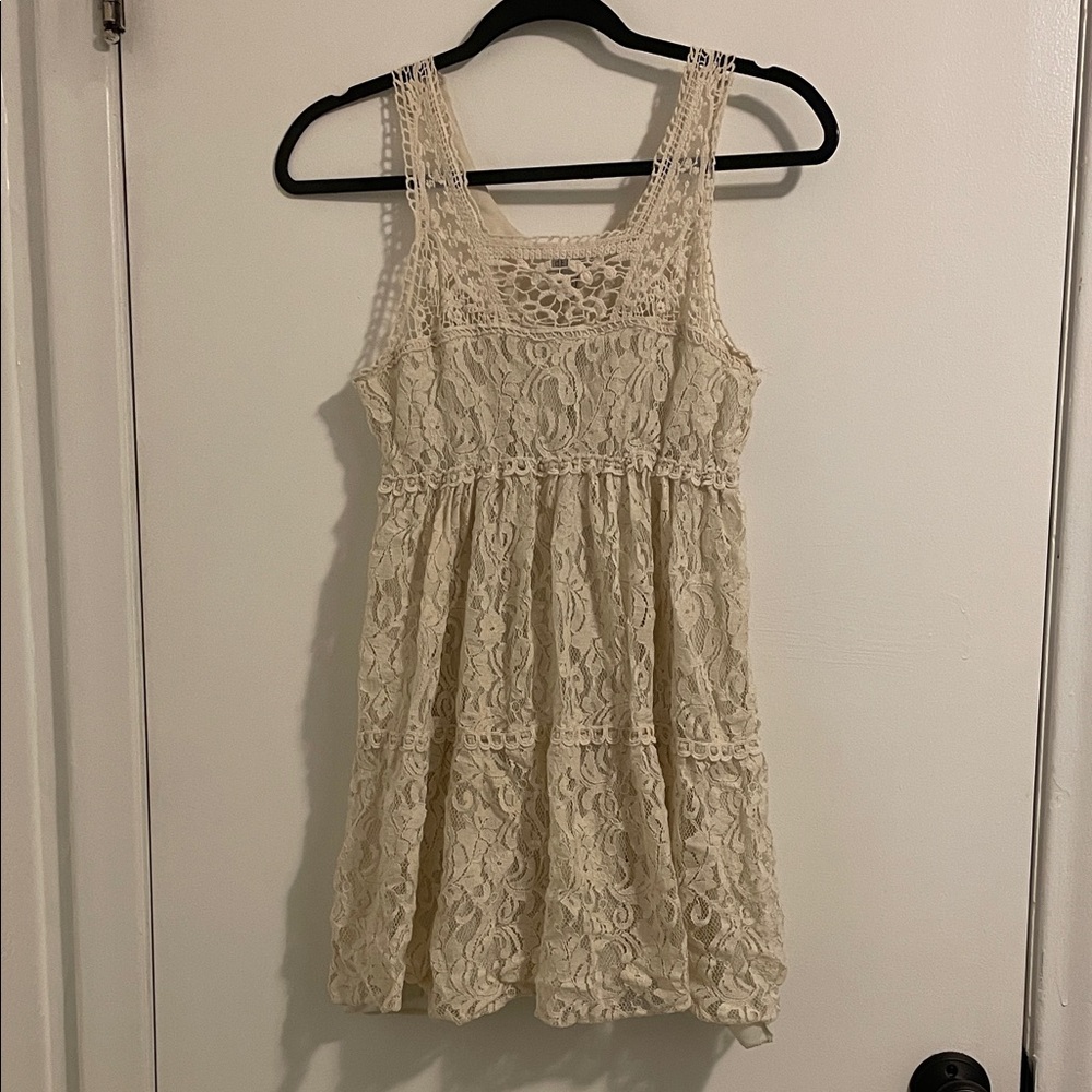 dELiA*s Ivory Lace Babydoll Mini Dress